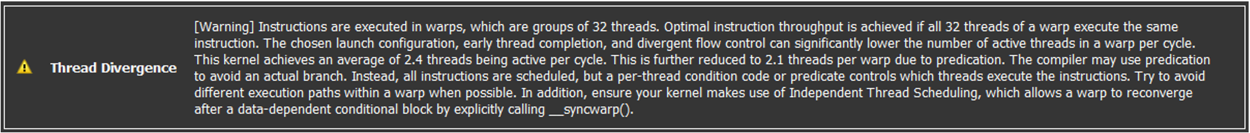 Thread Divergence warning